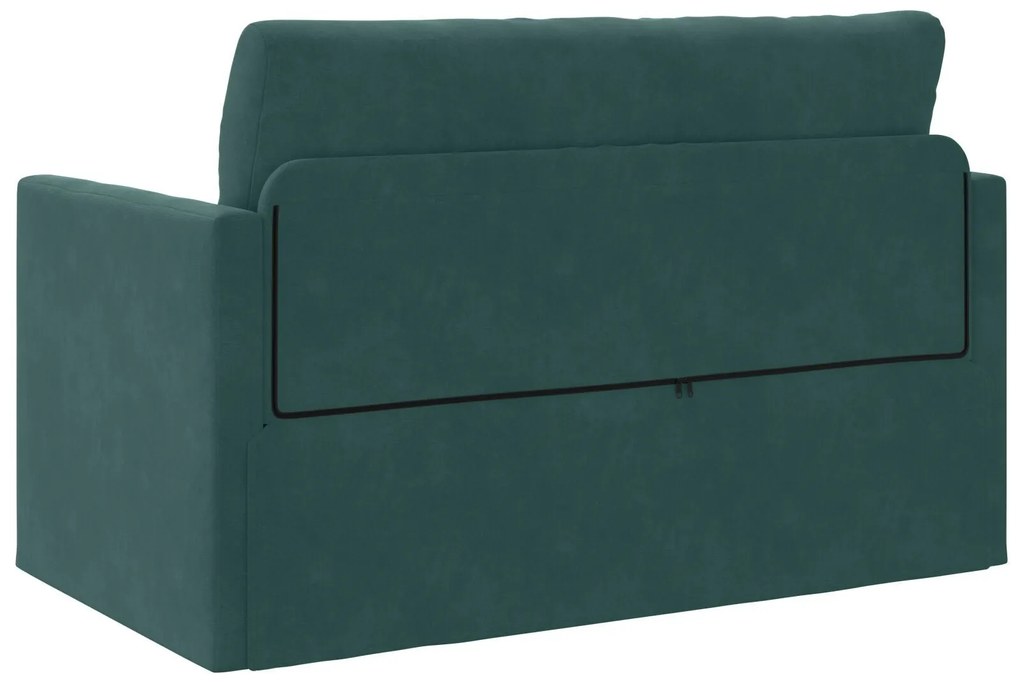 Sofá Cama de Piso 2 em 1 Verde Escuro 124x204x61 cm Veludo