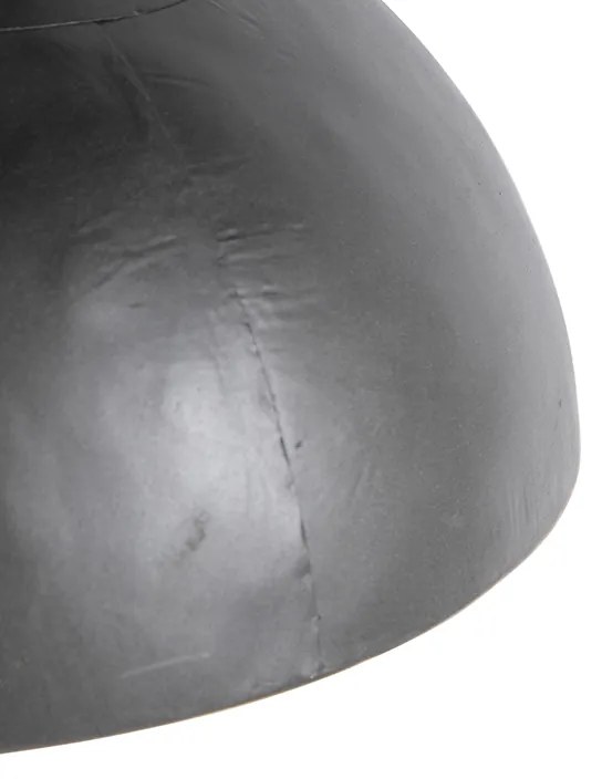 Candeeiro de suspensão industrial cinzento escuro com madeira de manga - Mangoes Industrial