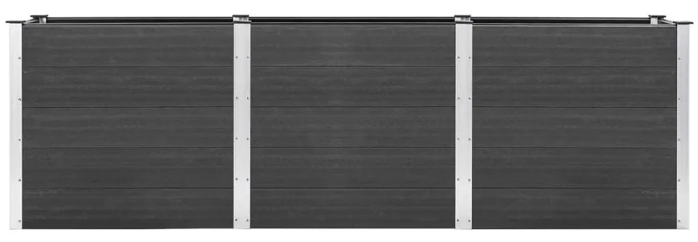 Canteiro elevado de jardim 300x100x91 cm WPC cinzento