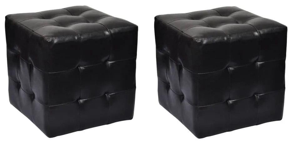 vidaXL Bancos em cubo 2 pcs preto