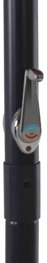Guarda-sol de jardim com base portátil cinzento-acastanhado