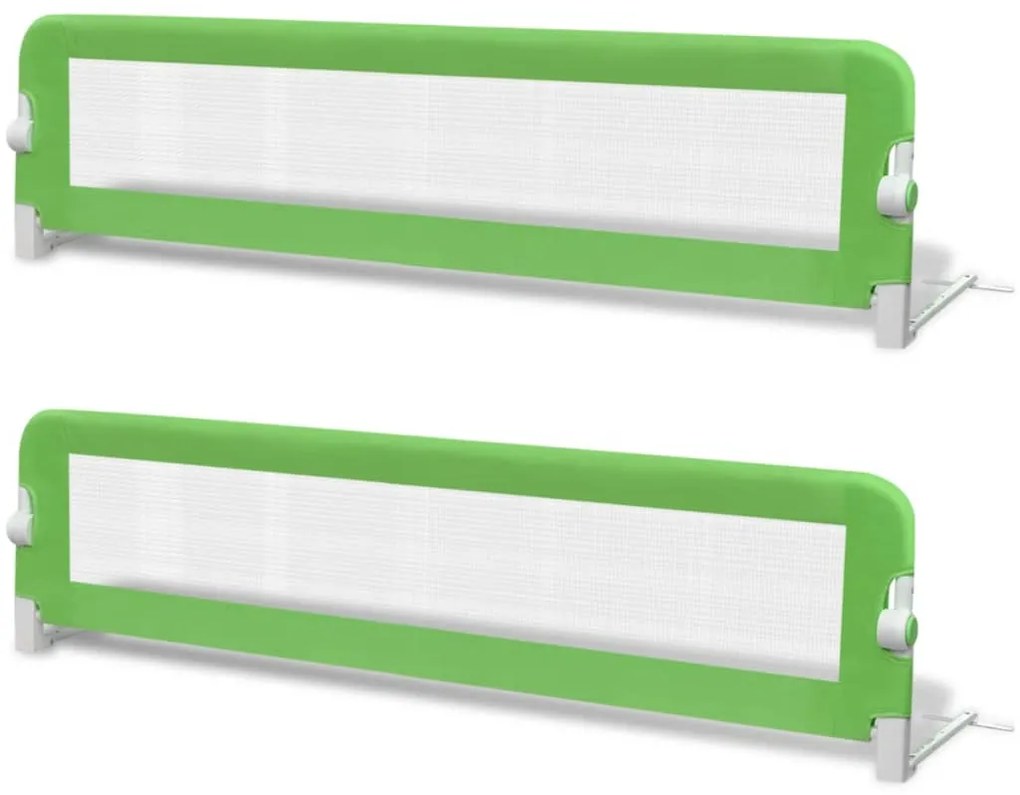 Barra de segurança para cama de criança 2 pcs 150x42 cm verde