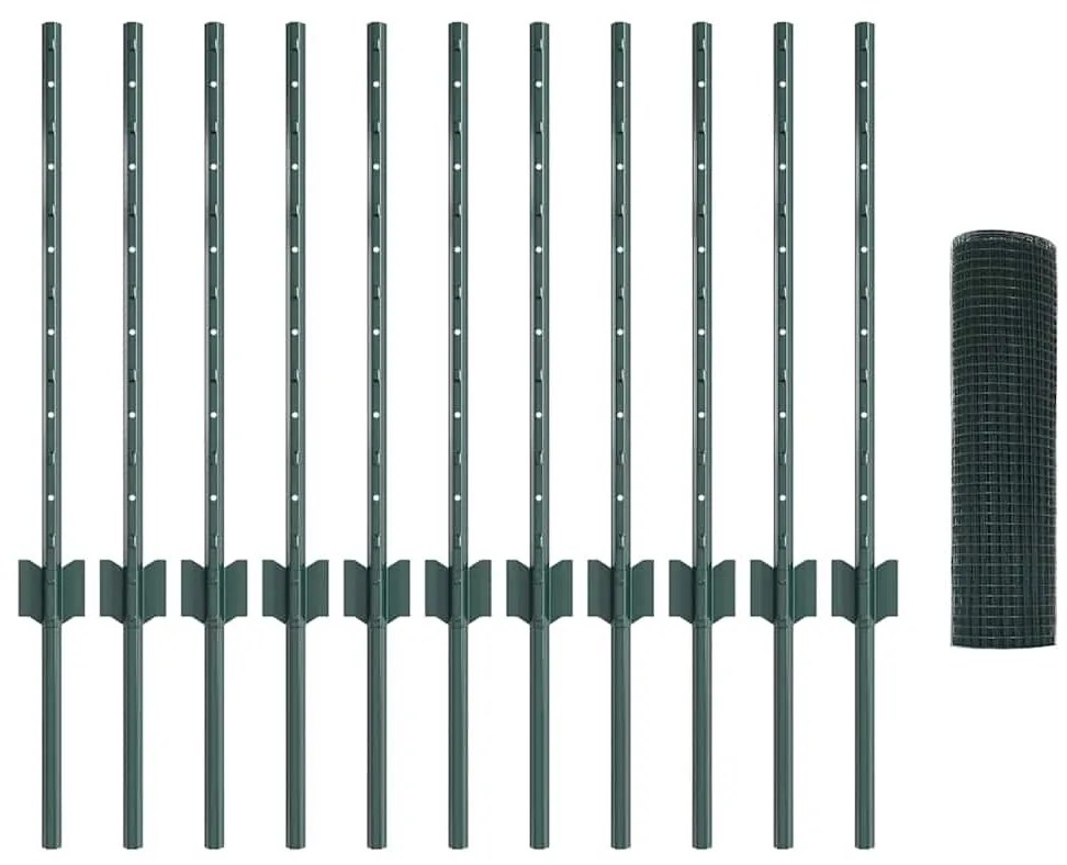 Conjunto de Cerca de Arame Galvanizado Conjunto com 2 Verde