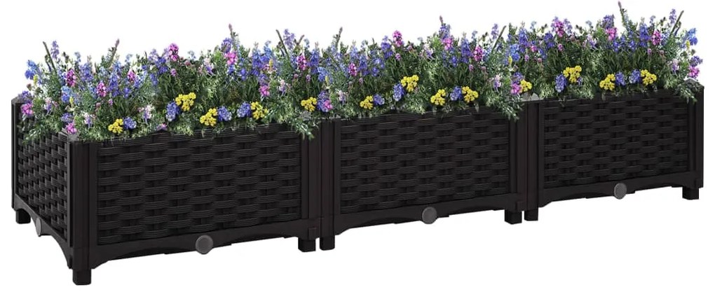 vidaXL Canteiro elevado 120x40x23 cm polipropileno