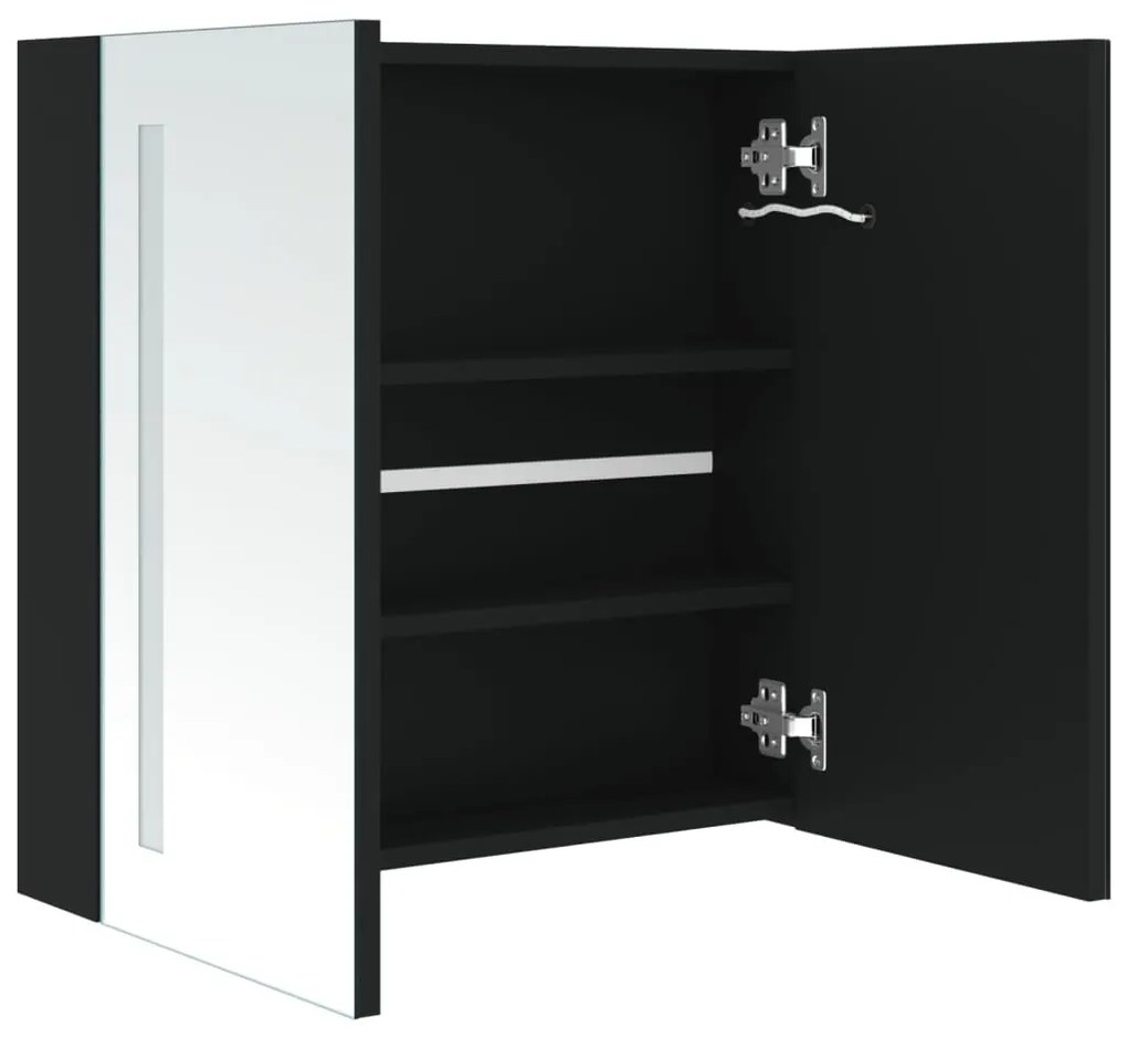 Armário espelhado para casa de banho com LED 62x14x60 cm