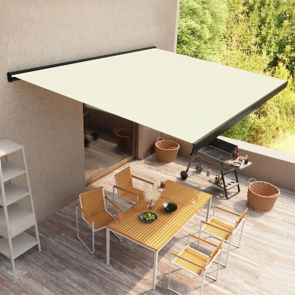 vidaXL Toldo motorizado com caixa 300x250 cm creme