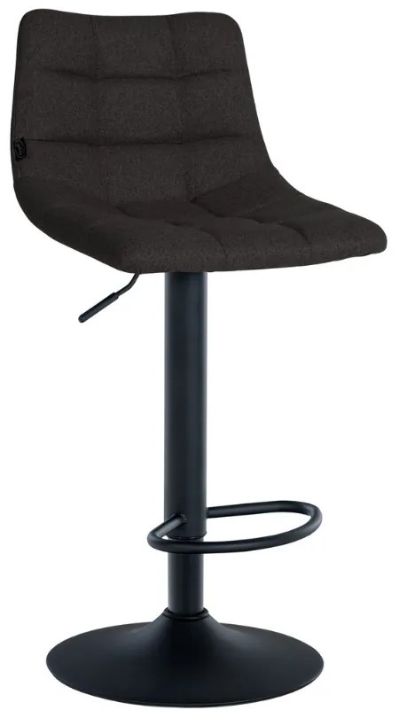 Banco de bar Jerry em tecido com estrutura preta 87-108,5 x 43 x 46,5 cm Preto