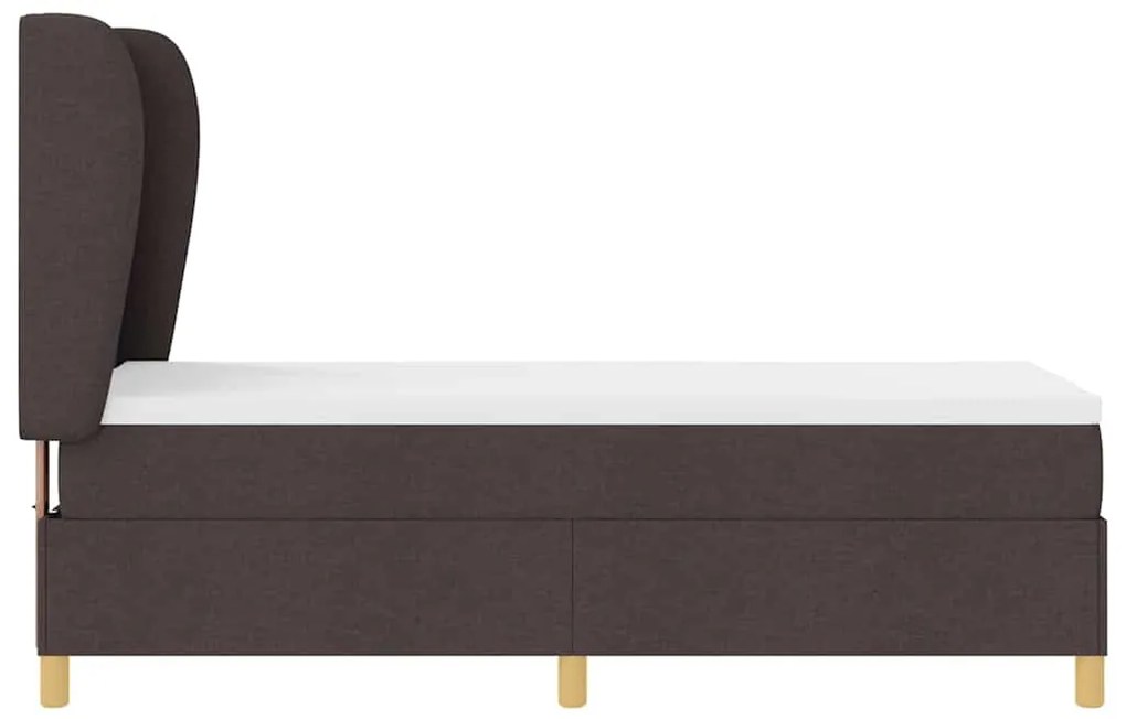 Cama Box Spring com Colchão vidaXL Marrom Escuro 80x200 cm Tecido