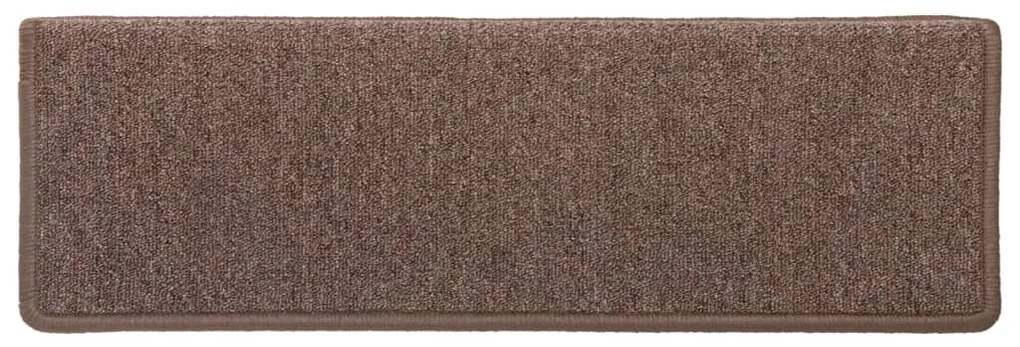 Tapete/carpete para degraus 15 pcs 65x21x4 cm castanho