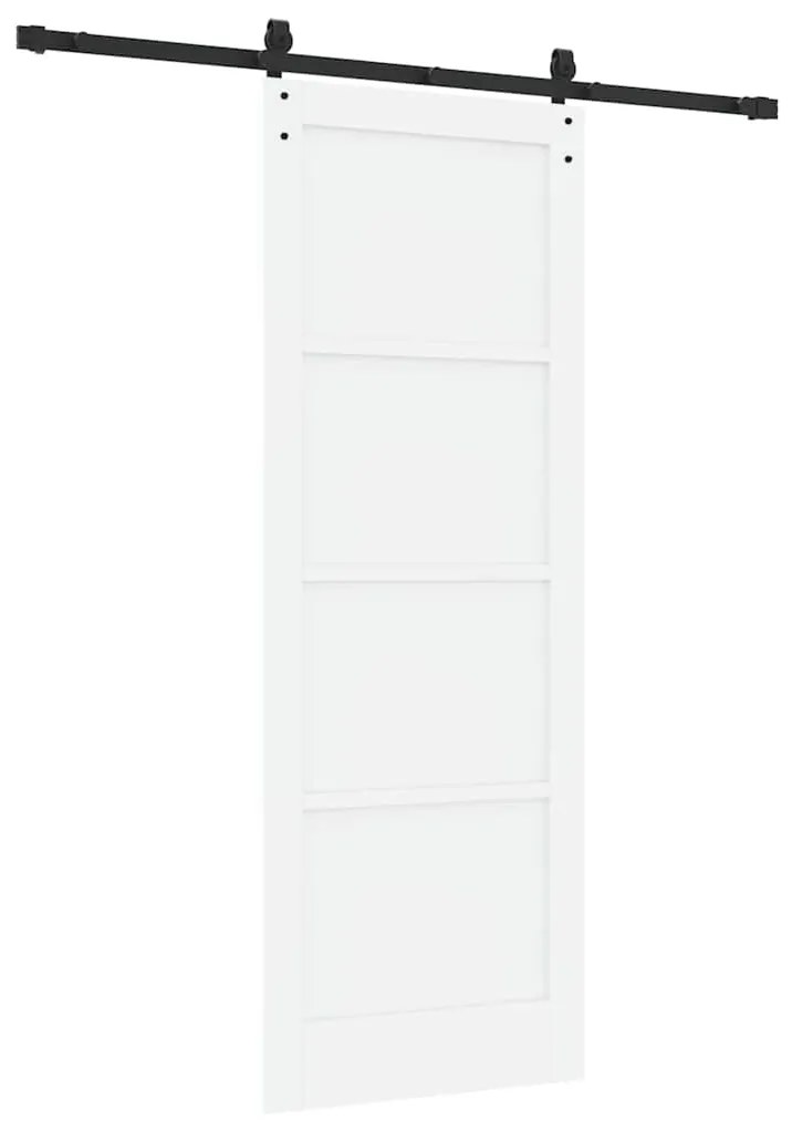 Porta Deslizante vidaXL com Conjunto de Ferragens Branco 78x211 cm Mad