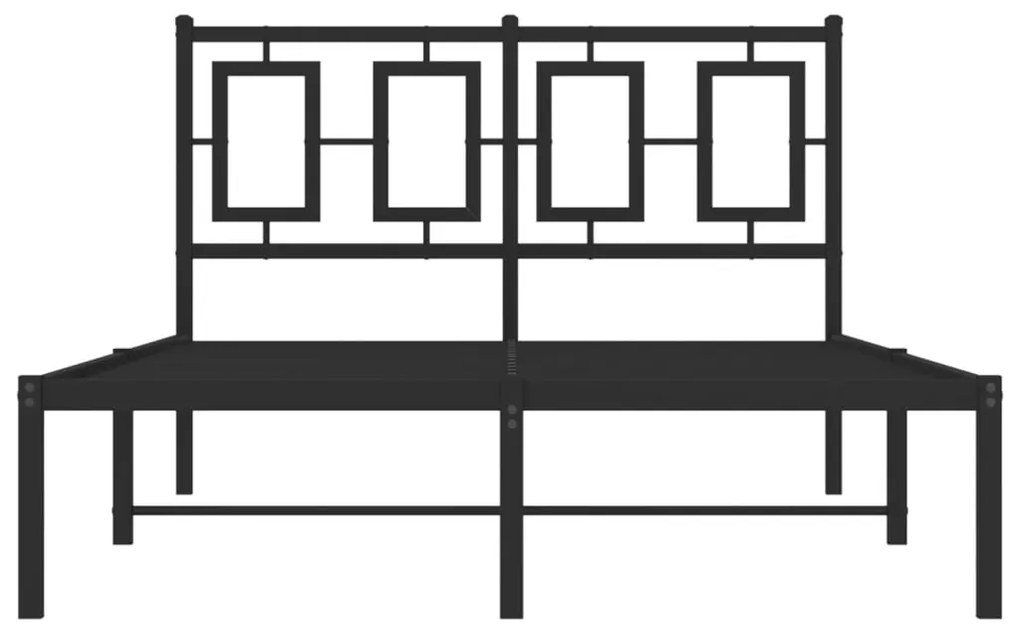 Estrutura de cama com cabeceira 120x200 cm metal preto