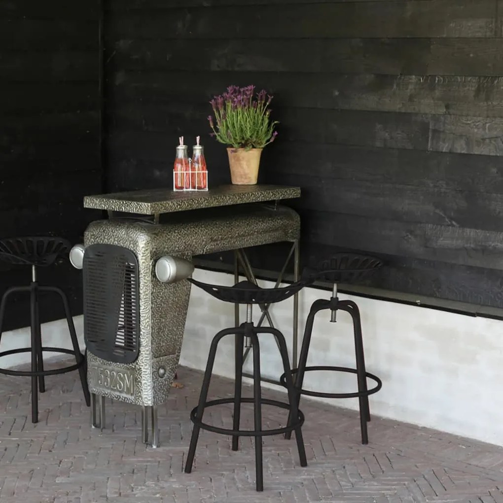 442366 Esschert Design Cadeira de bar industrial preto