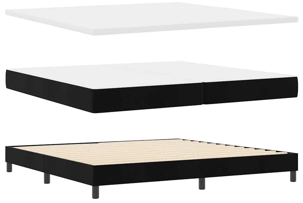Cama Box com Colchão vidaXL Preto 200x200 cm Veludo