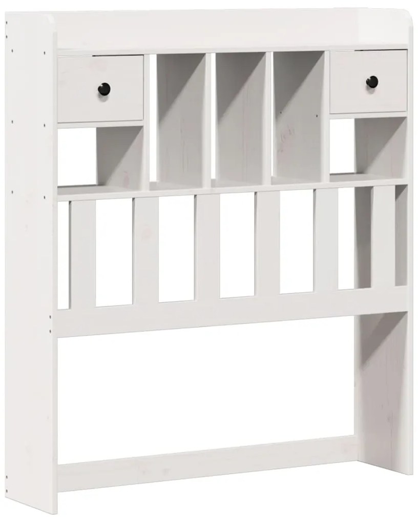Cama com estante sem colchão 90x190 cm pinho maciço branco