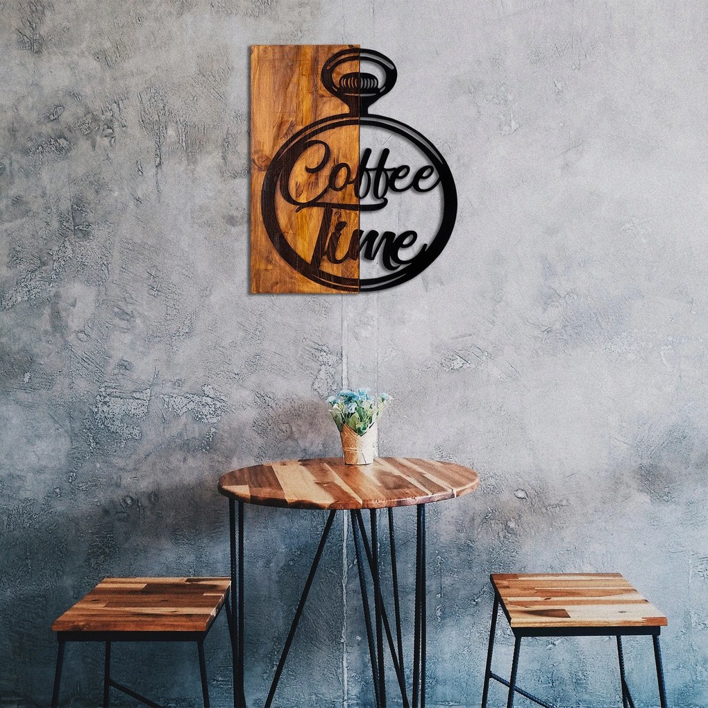 Acessório Decorativo de Parede Canteen – Nogueira e Preto – 47 x 58 cm