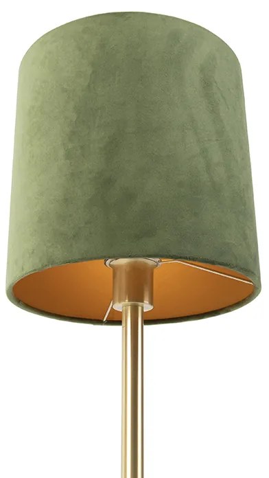 Candeeiro de mesa botânico em latão com cúpula verde 25 cm - Simplo Moderno