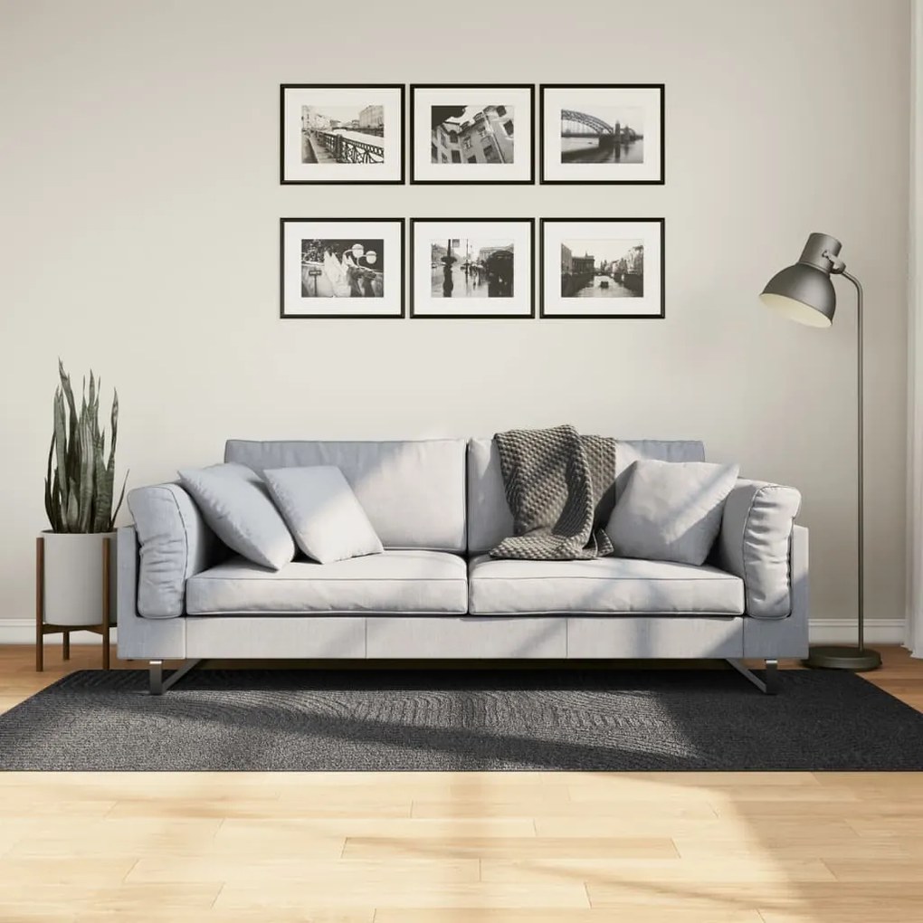 vidaXL Tapete de pelo curto IZA visual escandinavo 100x200cm antracite