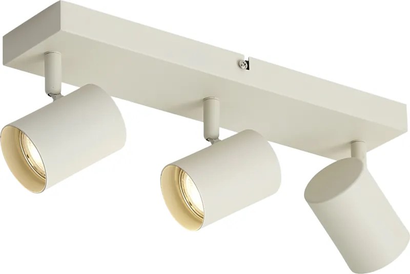 Foco de teto moderno bege 3 luzes ajustável - Jeana