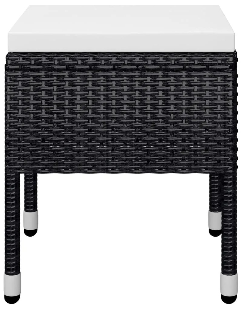 7 pcs conjunto de jantar para jardim preto