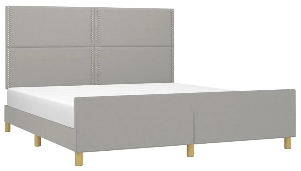Estrutura de cama sem colchão 160x200 cm tecido cinzento-claro
