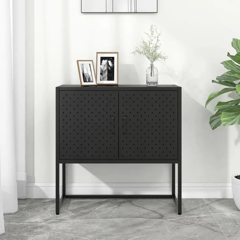 vidaXL Aparador 75x35x75 cm aço preto