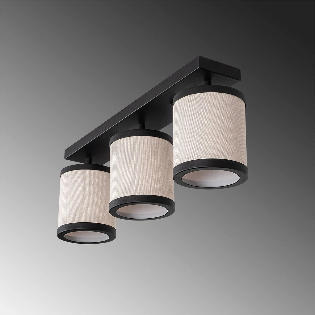 Candeeiro de Teto Way – Preto e Branco – 66 x 20 x 21 cm