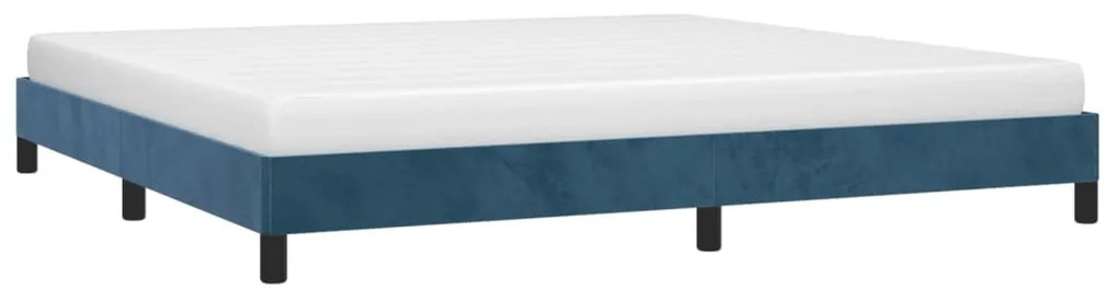Estrutura de cama sem colchão 200x200 cm veludo azul-escuro