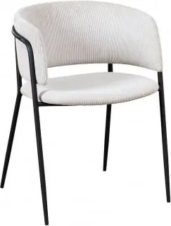 Pacote De 4 Cadeiras De Jantar Estofadas Nalon Negro & Bombazina Beige Creme & Bombazina - Sklum