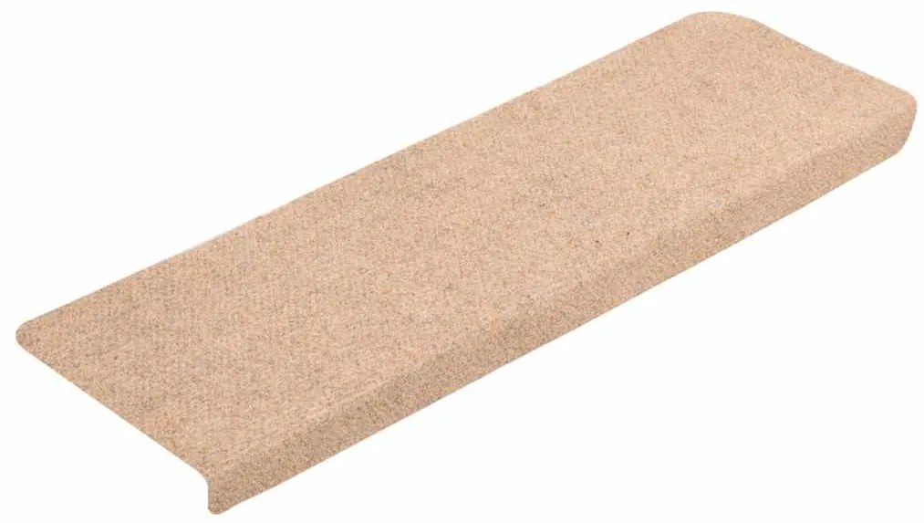 Tapetes de escada autoadesivos 20 pcs 65x21x4 cm creme