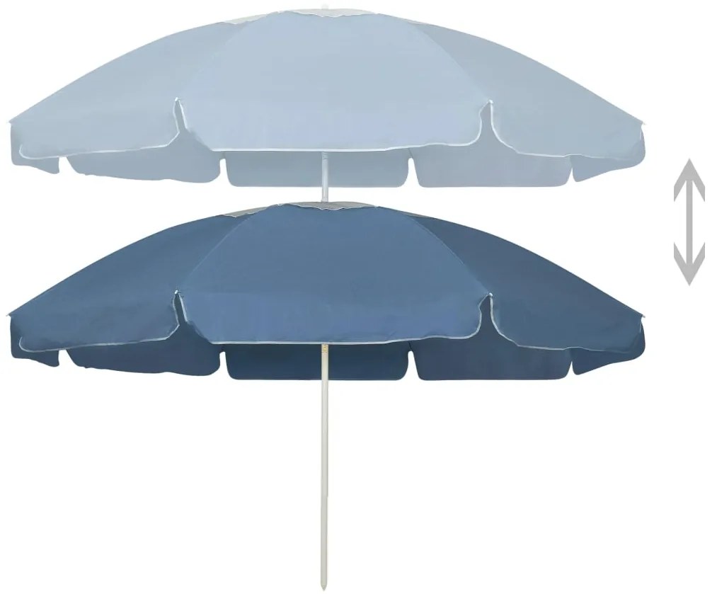 Guarda-sol de praia 240 cm azul
