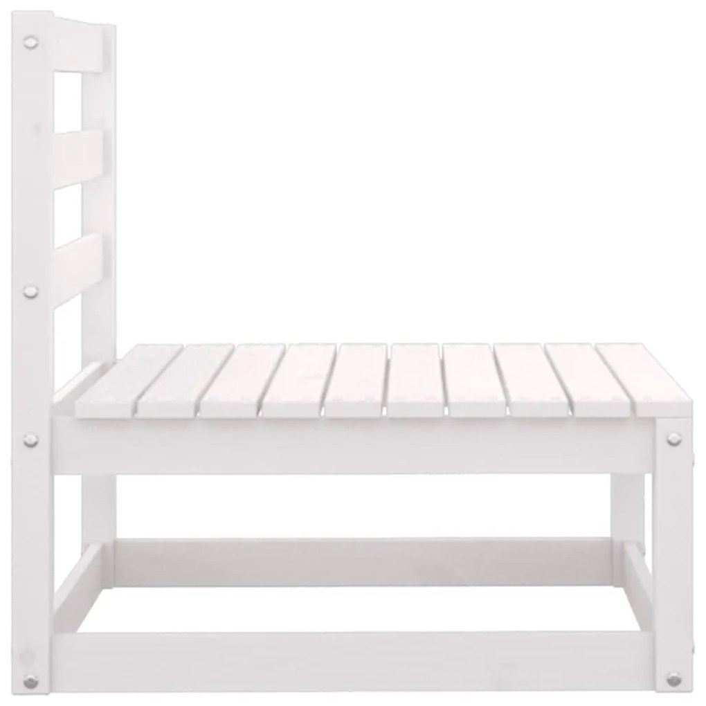 2 pcs conj. lounge de jardim c/ almofadões pinho maciço branco