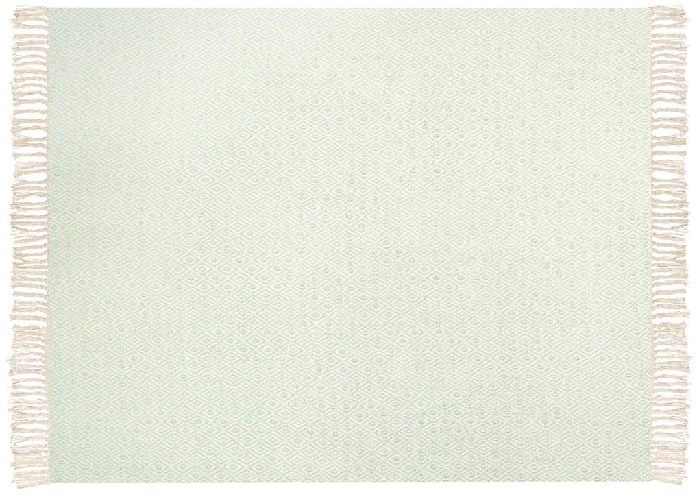 Manta de algodão verde e creme 125 x 150 cm MITYAL Beliani