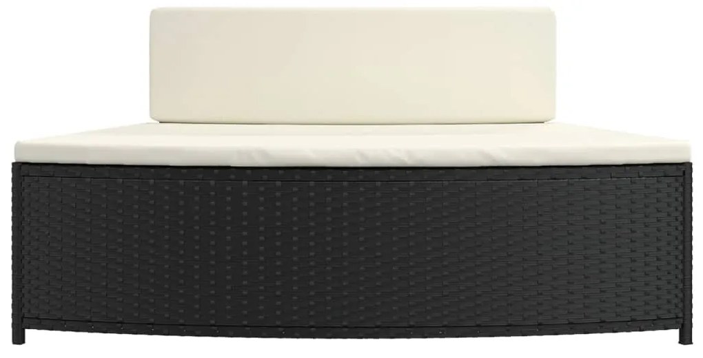 Bancos de spa com almofadões 2 pcs vime PE preto