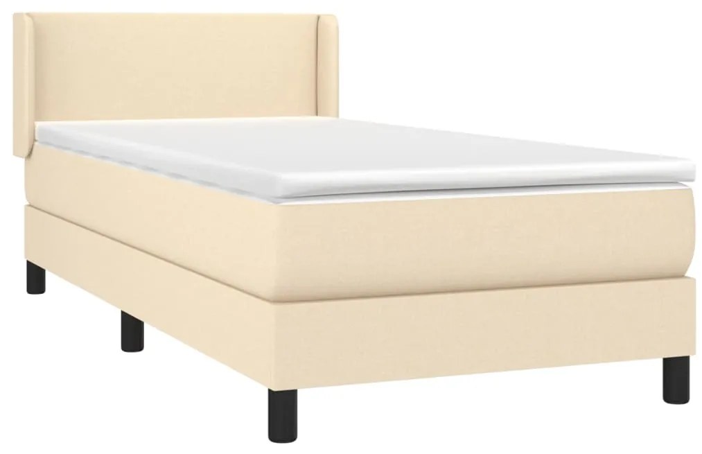 Cama com molas/colchão 90x200 cm tecido cor crème