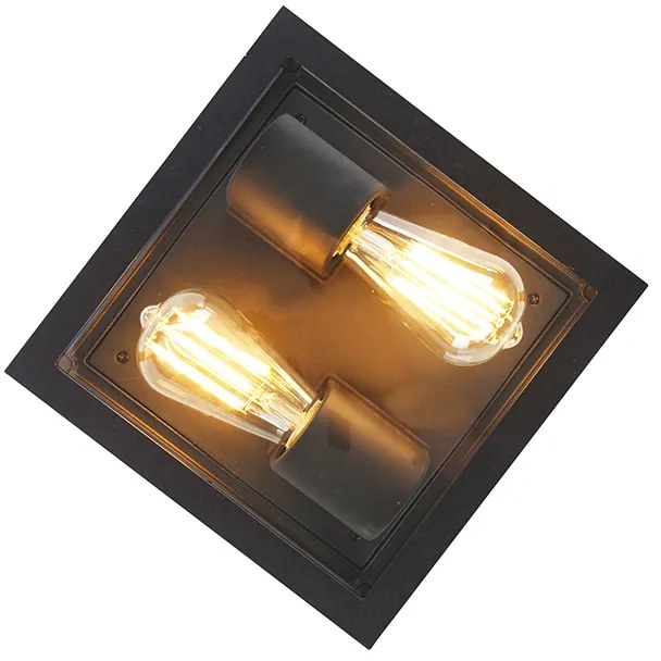 Candeeiro de teto inteligente preto IP44 2 luzes incl. Wifi ST64 - Charlois