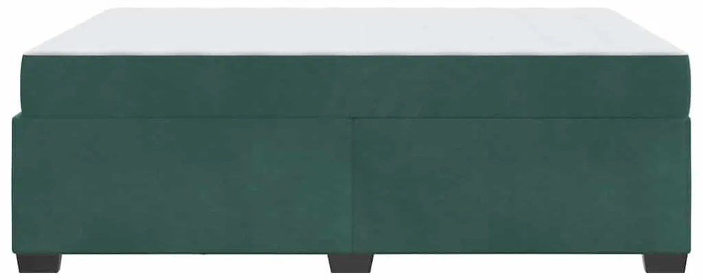 Estrutura de cama com colchão Verde-escuro 160 x 200 cm Veludo