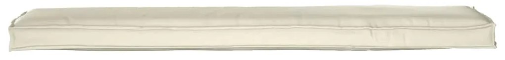almofadas para palete para banco 2 pcs creme 180x40x8 cm tecido Oxford