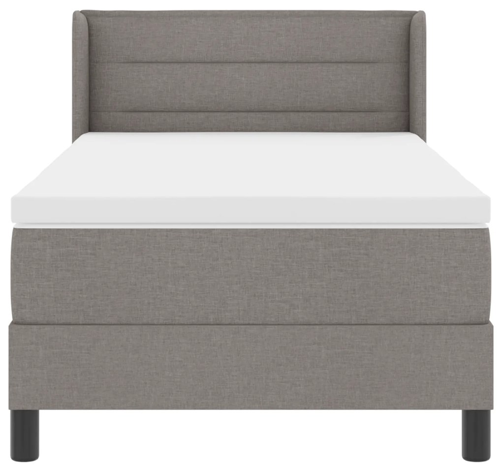 Cama Box Spring vidaXL com Colchão Taupe 80x200 cm Tecido