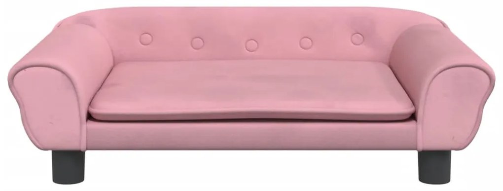 Cama para cães 70x48x22 cm veludo rosa