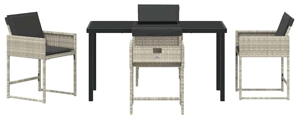 Conjunto de Jantar de Jardim com 5 peças da , Almofadas Cinza Claro, R