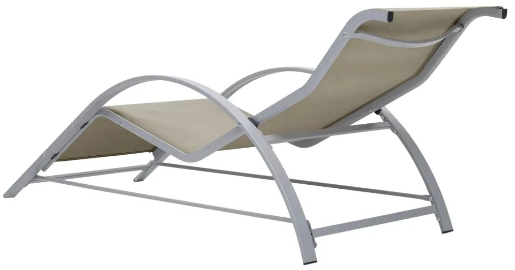 Espreguiçadeiras com mesa 2 pcs alumínio cor creme