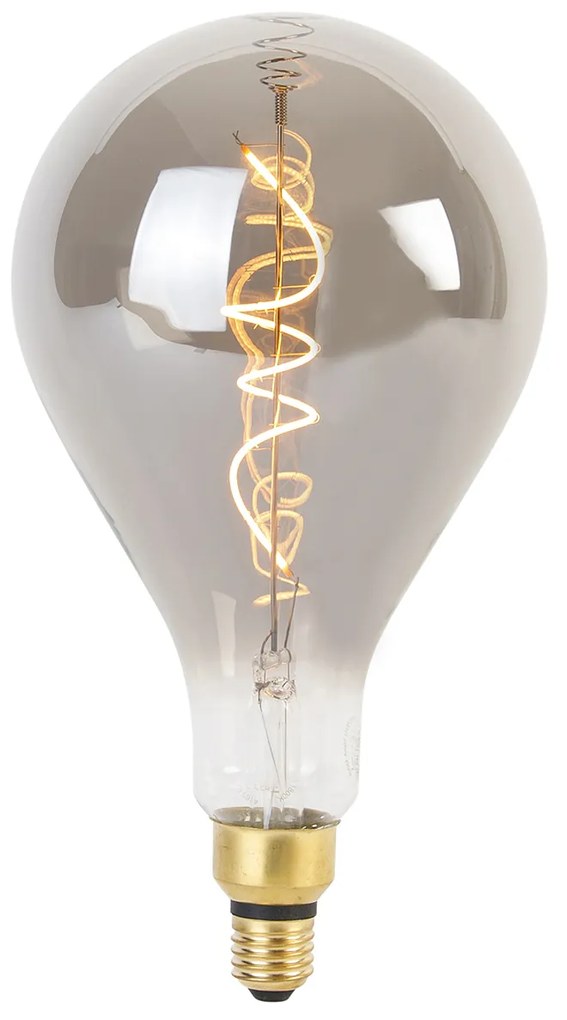 Lâmpada LED E27 regulável com filamento espiral A165 fumê 4W 120lm 1800K