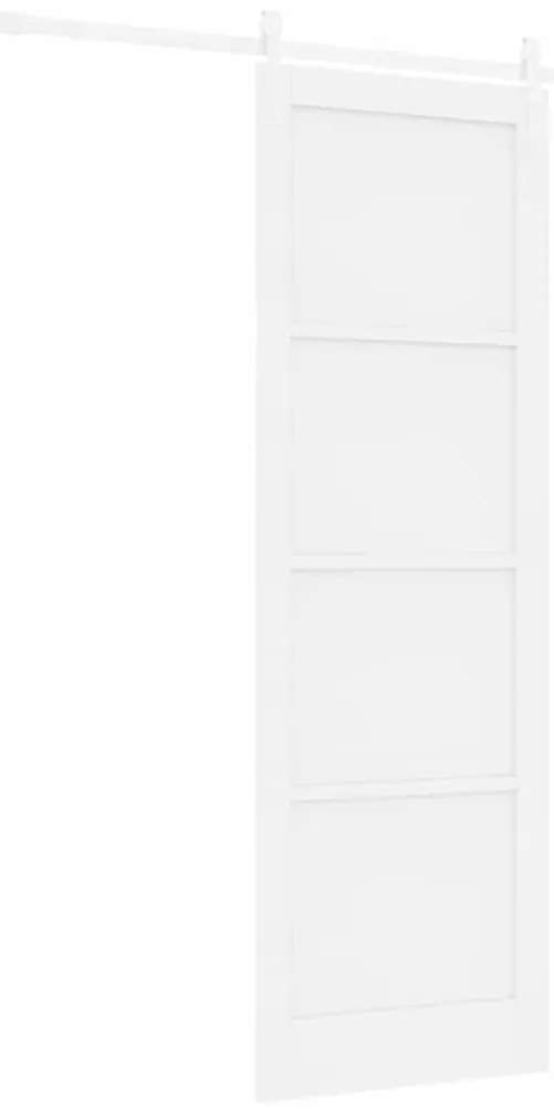 Porta Deslizante vidaXL com Conjunto de Ferragens Branca 78x232 cm Mad