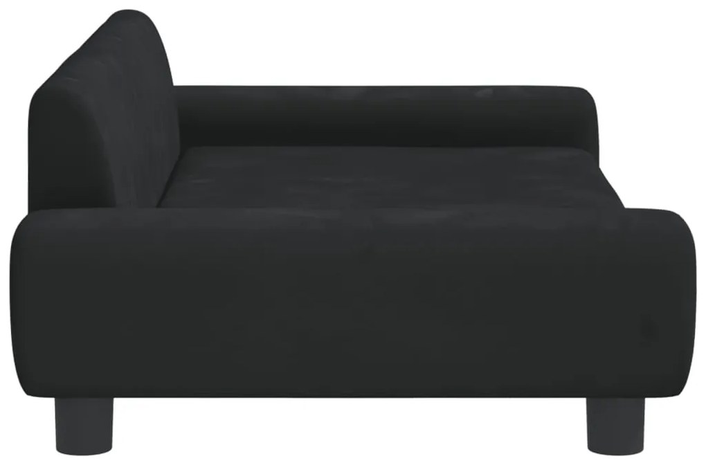 Sofá infantil 100x54x33 cm veludo preto