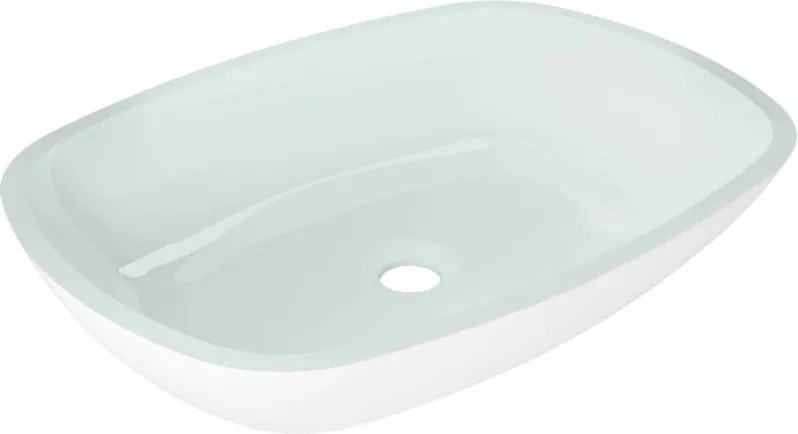 Mexen Araks lavatório de vidro sobre bancada 54 x 39 cm, branco - 24155430