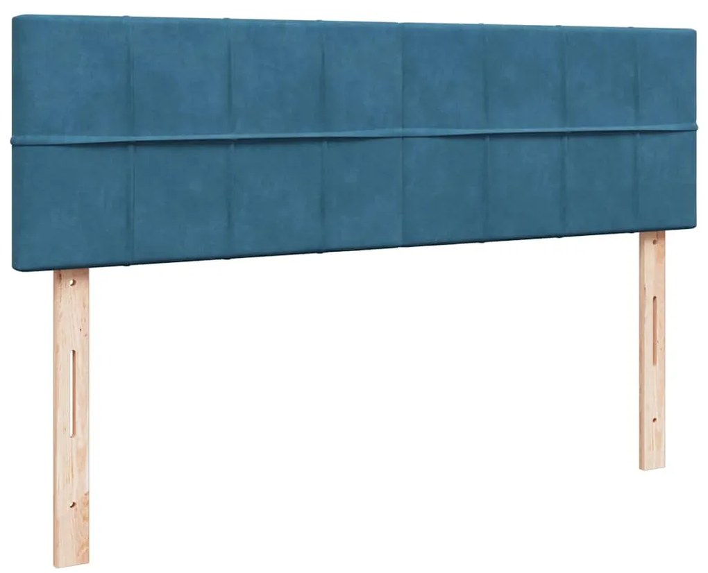 Estrutura de cama otomana com colchão 160x200 cm azul escuro