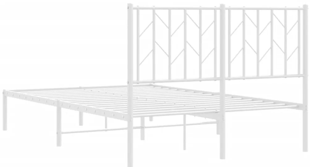 Estrutura de cama com cabeceira 120x190 cm metal branco