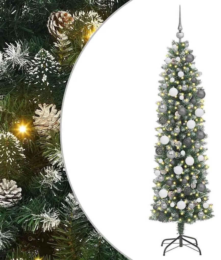 Árvore Slim de Natal Artificial Verde 180 cm PVC