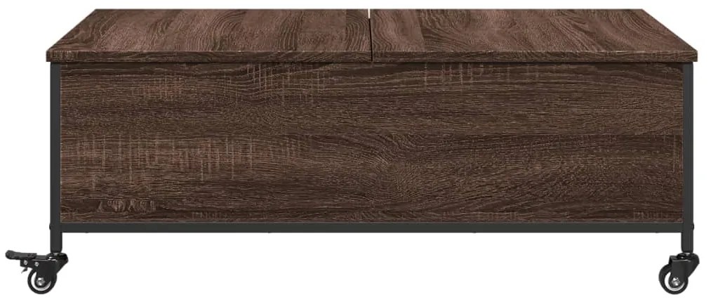 Mesa de centro com rodas derivados de madeira carvalho castanho
