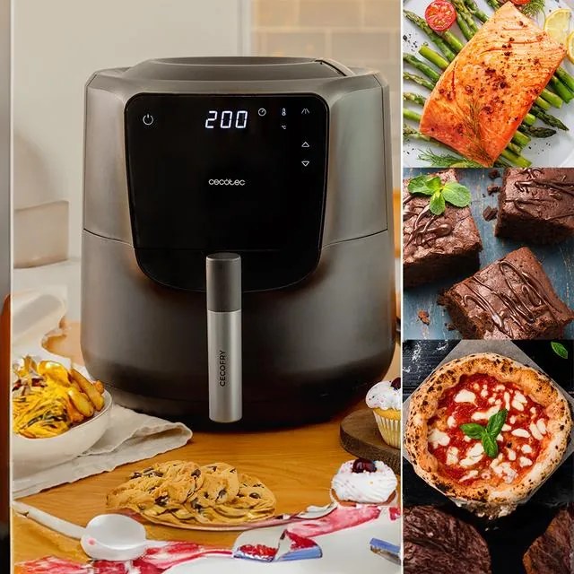 Fritadeira de ar de 5,5 l Air Fryer Cecofry Rain M  com spray de óleo incorporado, pulverização automática e manual com 7 níveis. Tecnologia avançada